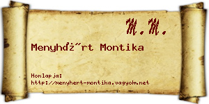 Menyhért Montika névjegykártya